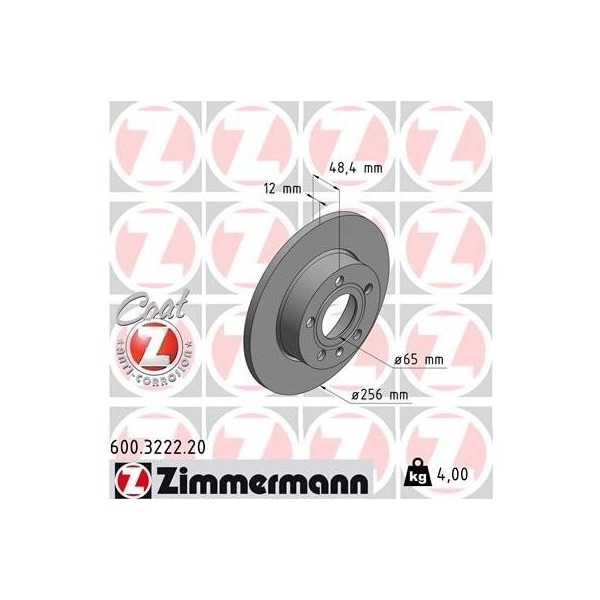 Zimmermann Brake Disc - Standard/Coated, 600322220 600322220 - main